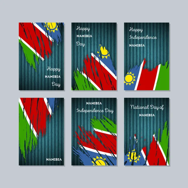 Namibya vatansever kartları için Milli Günü ifade fırça darbesi kara günü ulusal bayrak renklerde