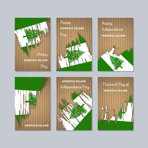 Norfolk Adası vatansever kartları Milli Günü ifade fırça darbesi ulusal bayrak renk için
