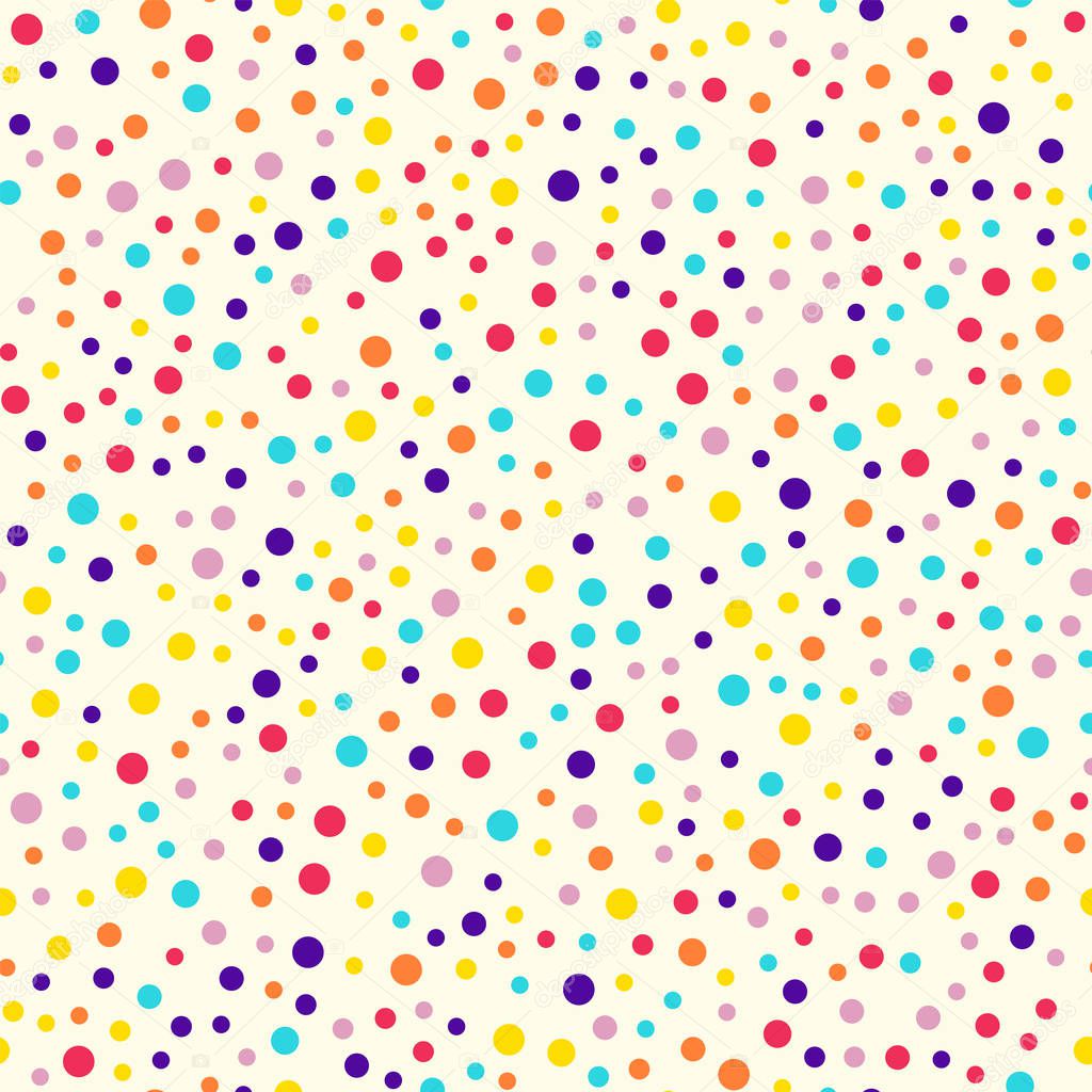Memphis style polka dots seamless pattern on milk background Captivating modern memphis polka dots