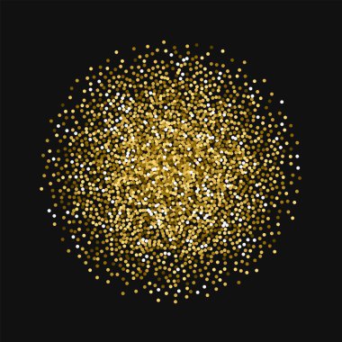 Altın glitter küre yuvarlak altın Sim siyah arka planda güzel vektör çizim ile yuvarlak
