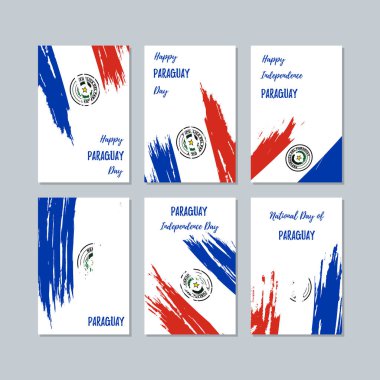 Paraguay Milli Günü ifade fırça darbesi beyaz Milli bayrak renk için vatansever kartları