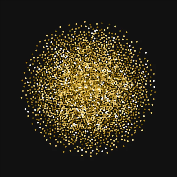 Altın glitter küre yuvarlak altın Sim siyah arka planda güzel vektör çizim ile yuvarlak
