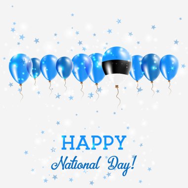 Estonya Bağımsızlık günü pırıl pırıl vatansever Poster Mutlu Bağımsızlık günü kartı Estonya bayraklı