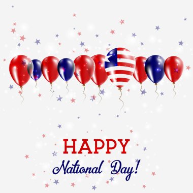 Liberya Bağımsızlık günü pırıl pırıl vatansever Poster Mutlu Bağımsızlık günü kartı Liberya bayraklı