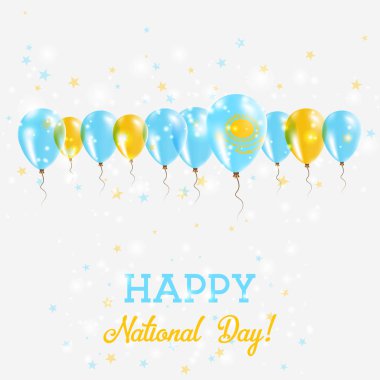 Kazakistan Bağımsızlık günü pırıl pırıl vatansever Poster Mutlu Bağımsızlık günü kartı Kazakistan ile