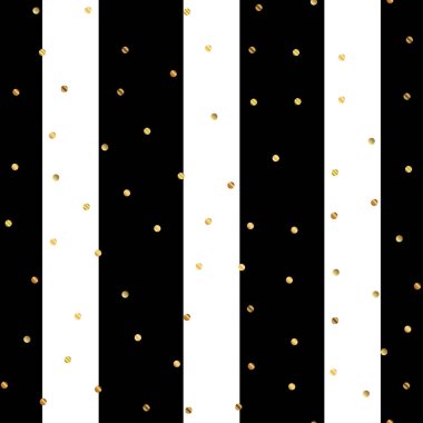 Altın nokta seamless modeli siyah beyaz çizgili arka plan Sightly degrade altın noktalar üzerinde