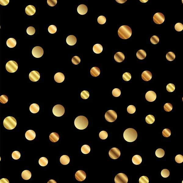 Золотые точки бесшовный рисунок на черном фоне Необычные градиентные золотые точки бесконечные случайные — стоковый вектор