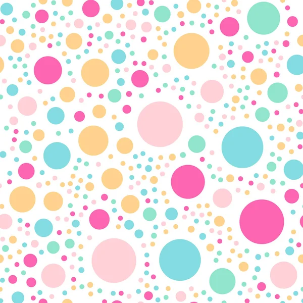 Värikäs pilkkuja saumaton kuvio valkoisella 3 taustalla Loistava klassinen värikäs pilkkuja — vektorikuva