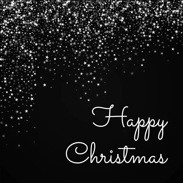 Boldog karácsonyt üdvözlőlap csodálatos hulló csillagok csodálatos hulló csillagok-fekete háttér — Stock Vector