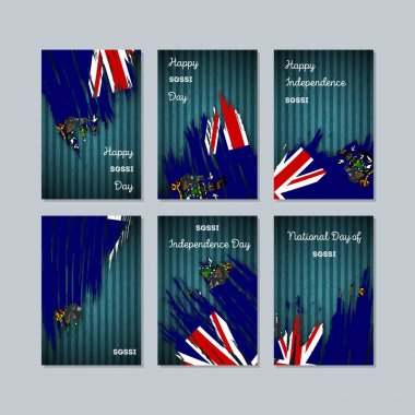 Sgssi vatansever kartları için Milli Günü ifade fırça darbesi kara günü ulusal bayrak renklerde