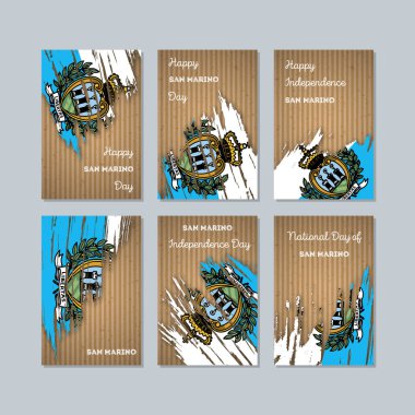 San Marino vatansever kartları Milli Günü ifade fırça darbesi ulusal bayrak renk için