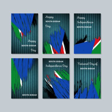 Güney Sudan vatansever kartları Milli Günü ifade fırça darbesi ulusal bayrak renk için
