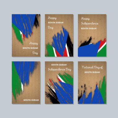 Güney Sudan vatansever kartları Milli Günü ifade fırça darbesi ulusal bayrak renk için