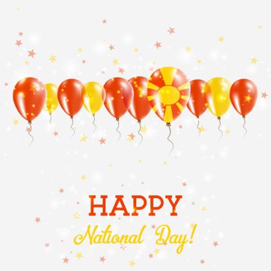 Makedonya Eski Yugoslav Cumhuriyeti Bağımsızlık günü vatansever Poster köpüklü