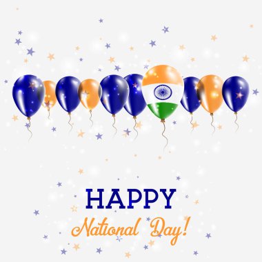 Hindistan Bağımsızlık günü pırıl pırıl vatansever Poster Mutlu Bağımsızlık günü kartı Hindistan bayrağı ile