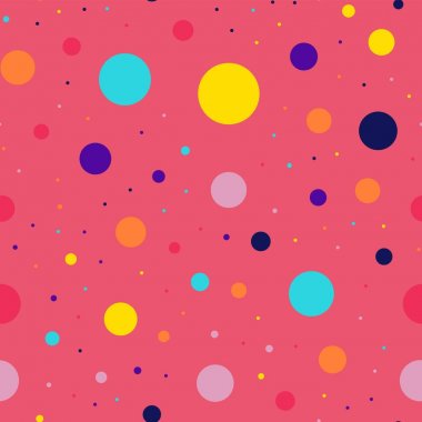 Memphis stili puantiyeli seamless modeli pembe bir arka plan üzerinde modern memphis lekeli ilahi