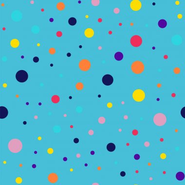 Memphis stili puantiyeli seamless modeli üzerinde mavi arka plan güzel modern memphis polka noktaları