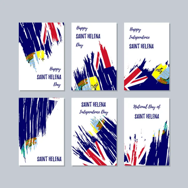Saint Helena vatansever kartları Milli Günü ifade fırça darbesi ulusal bayrak renk için