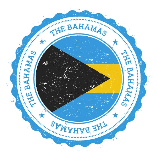 Grunge lastik damgası ile Bahamalar Vintage seyahat damga ile dairesel metin yıldız ve ulusal bayrak