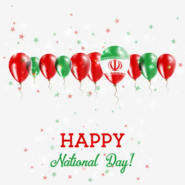 Iran Islamitische Republiek van de dag van de onafhankelijkheid mousserend patriottische Poster Happy Independence Day Card — Stockvector