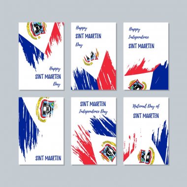 Sint Maarten vatansever kartları Milli Günü ifade fırça darbesi ulusal bayrak renk için