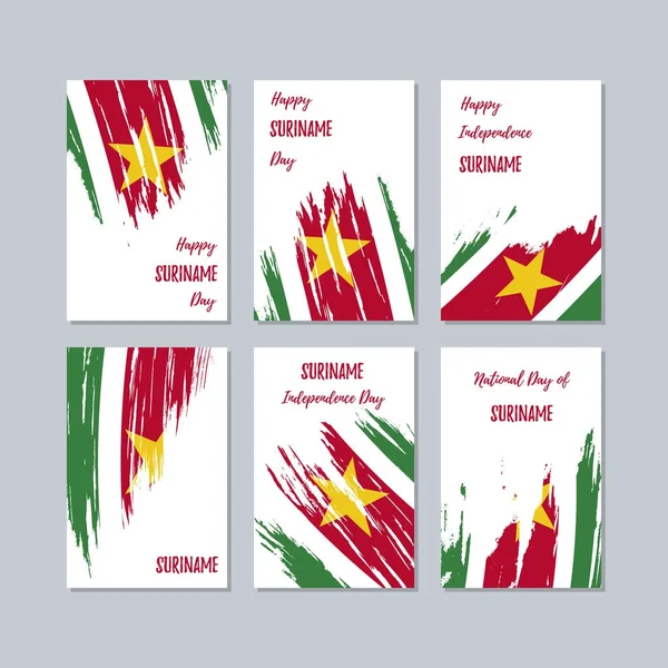 Surinam vatansever kartları Milli Günü ifade fırça darbesi beyaz Milli bayrak renk için