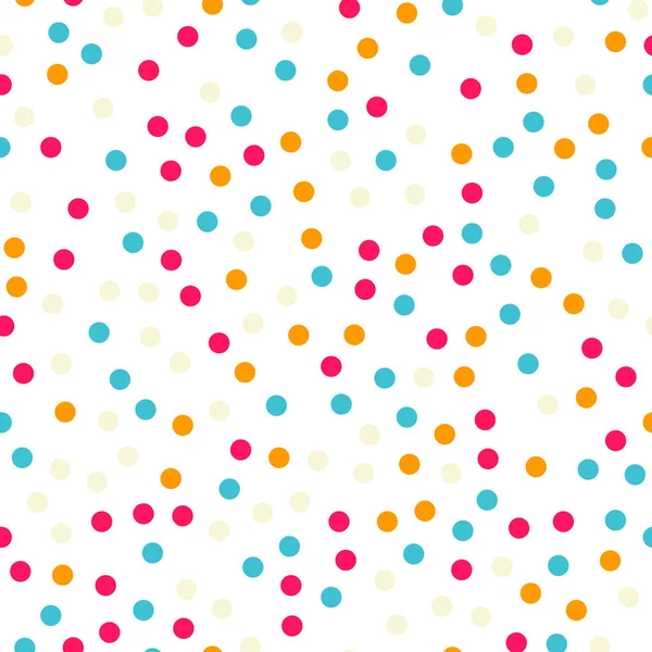 Kleurrijke polka dots naadloze patroon op zwart 18 achtergrond Goodlooking klassieke kleurrijke polka — Stockvector