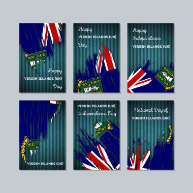 Virgin Adaları İngiltere'de vatansever kartları için Milli Günü ifade fırça darbesi ulusal bayrak