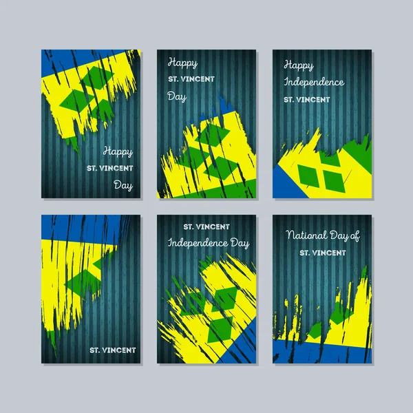 St Vincent vatansever kartları Milli Günü ifade fırça darbesi ulusal bayrak renk için