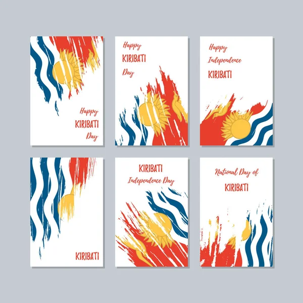 Kiribati vatansever kartları Milli Günü ifade fırça darbesi beyaz Milli bayrak renk için