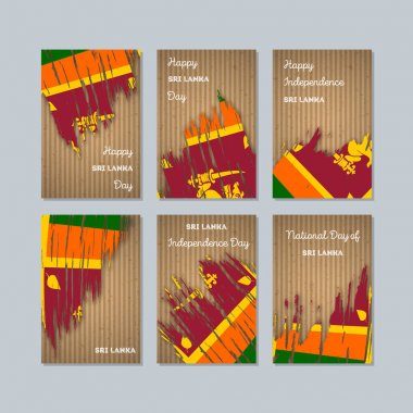 Sri Lanka vatansever kartları Milli Günü ifade fırça darbesi kraft ulusal bayrak renk için