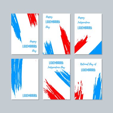 Lüksemburg Milli Günü ifade fırça darbesi ulusal bayrak renk için vatansever kartları