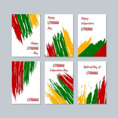Litvanya Milli Günü ifade fırça darbesi beyaz Milli bayrak renk için vatansever kartları