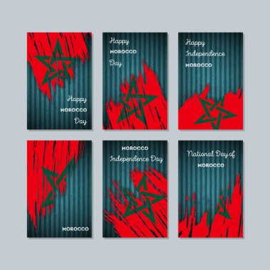 Fas milli günü ifade fırça darbesi kara günü ulusal bayrak renklerde için vatansever kartları