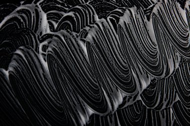 Beyaz sabun doku siyah arka planda el yapımı hipster köpük doku mükemmel beyaz köpük