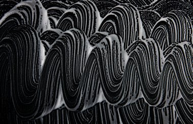 Beyaz sabun doku siyah arka planda el yapımı hipster köpük doku fantastik beyaz köpük