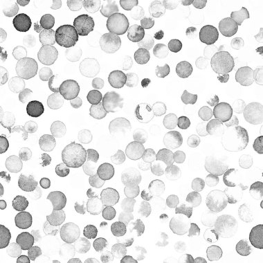 Suluboya konfeti seamless modeli el alımlı boyalı daireli suluboya konfeti daire gri