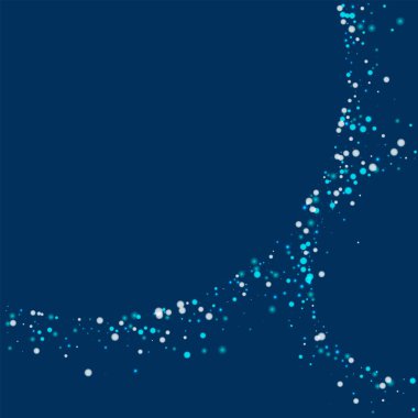 Derin mavi arka plan üzerinde şaşırtıcı yağan kar ile şaşırtıcı düşen kar soyut Hilal