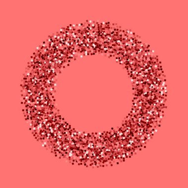 Kırmızı altın glitter simit çerçeve ile pembe arka plan adil vektör çizim üzerinde kırmızı altın glitter