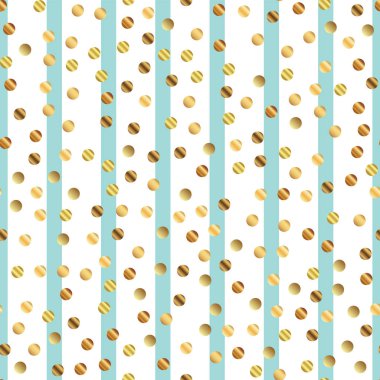 Altın nokta mavi çizgili zemin üzerine Dikişsiz desen süper degrade altın nokta sonsuz rasgele