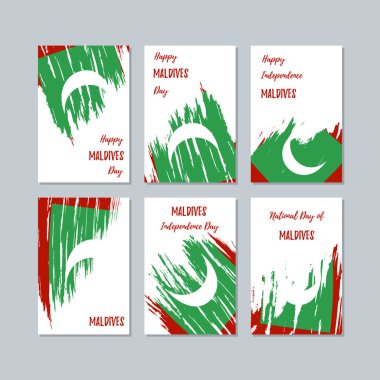 Maldivler vatansever kartları Milli Günü ifade fırça darbesi beyaz Milli bayrak renk için