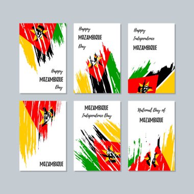 Mozambik vatansever kartları Milli Günü ifade fırça darbesi ulusal bayrak renk için
