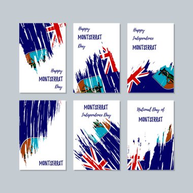 Montserrat vatansever kartları Milli Günü ifade fırça darbesi ulusal bayrak renk için