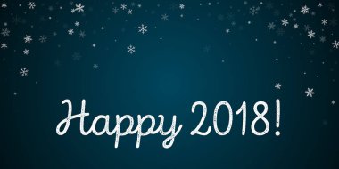 Happy 2018 tebrik kartı seyrek kar yağışı arka plan mavi seyrek kar yağışı arka plan memnuniyet