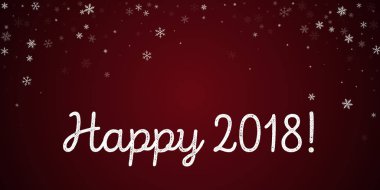 Happy 2018 tebrik kartı seyrek kar yağışı arka plan üzerinde kırmızı seyrek kar yağışı arka plan memnuniyet