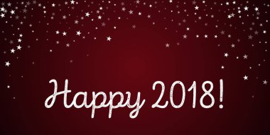 Happy 2018 tebrik kartı rastgele sabit yıldız rastgele sabit yıldız kırmızı zemin üzerine arka plan