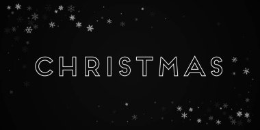 Noel tebrik kartı seyrek kar yağışı arka plan üzerinde siyah backgroundpretty seyrek kar yağışı