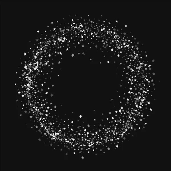 Increíble caída de estrellas Marco de anillo con increíbles estrellas cayendo sobre fondo negro Elegante Vector — Archivo Imágenes Vectoriales