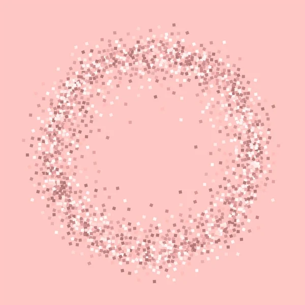 Glitter in oro rosa Cornice ad anello con glitter in oro rosa su sfondo rosa Adorabile Vettore — Vettoriale Stock