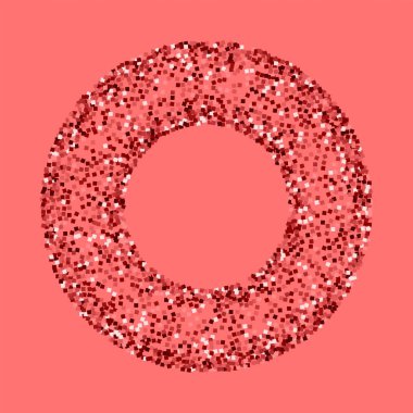 Kırmızı altın pembe mükemmel vektör arka plan üzerinde kırmızı altın glitter ile yuvarlak simit çerçeve glitter